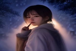 国模棚拍暗调风格写真封面，侧逆光轮廓感强，与国模雨晴棚拍系列风格相近