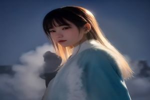 国模清晨系列模特写真图集封面，清新自然光人像风格，与国模雨晴气质相近