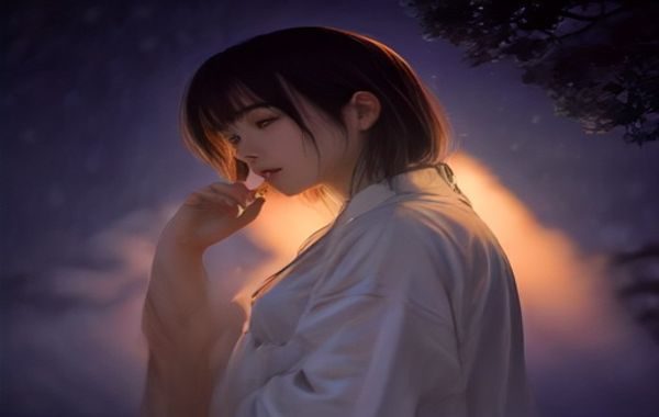 国模雨晴晨曦薄雾自然光经典场景，清晨六点薄雾林间，散射光均匀包裹模特全身，皮肤质感细腻通透