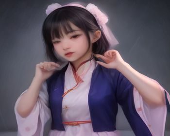 国模雨晴概念时装大片系列，服装造型前卫，构图大量留白，光线走极简高调调性